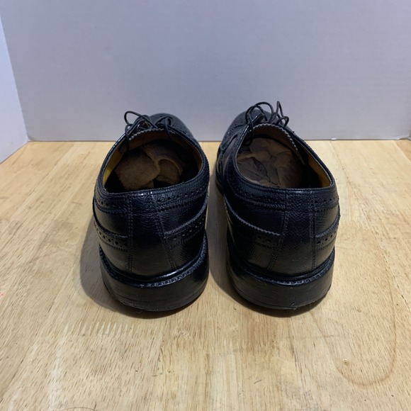VTG‎ 60s Florsheim Imperial Longwing Shoes Men 8.5D Black Kenmore 5 Nail V-Cleat main image 9